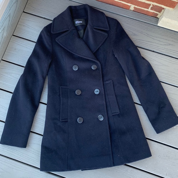 Fleurette Studio Classic Wool Blend Peacoat - Picture 2 of 15